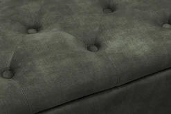 Extravagante Polsterbank EN VOGUE 120cm grün Samt mit Stauraum schwarze Metallbeine