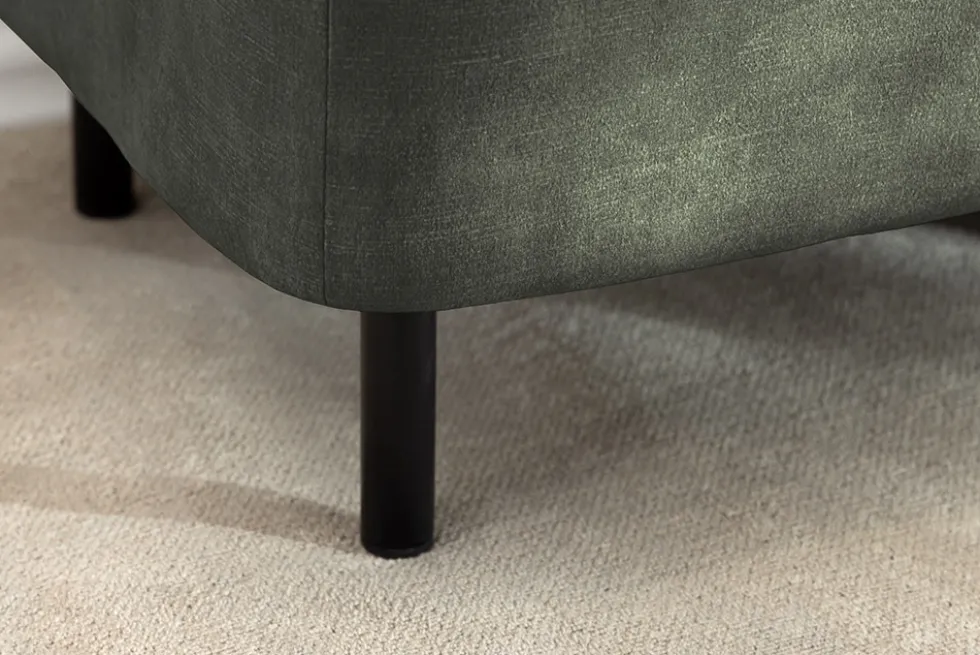 Extravagante Polsterbank EN VOGUE 120cm grün Samt mit Stauraum schwarze Metallbeine