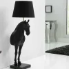 Extravagante Stehlampe BLACK BEAUTY 130cm schwarz Pferdefigur