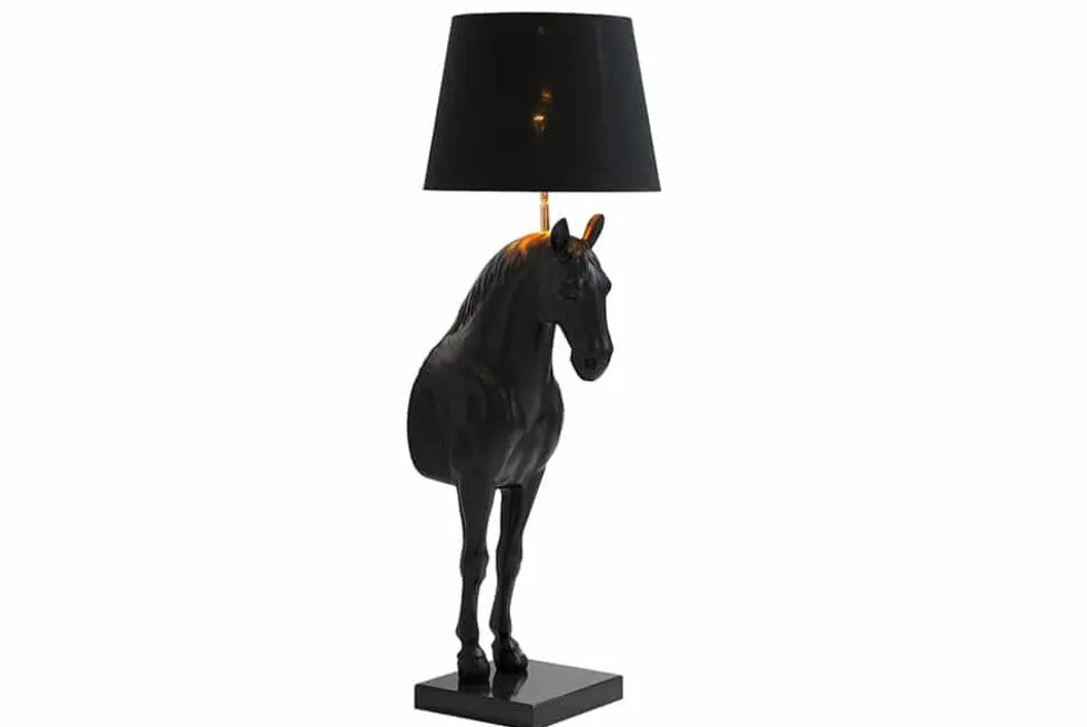 Extravagante Stehlampe BLACK BEAUTY 130cm schwarz Pferdefigur