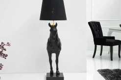 Extravagante Stehlampe BLACK BEAUTY 130cm schwarz Pferdefigur
