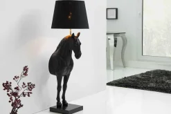 Extravagante Stehlampe BLACK BEAUTY 130cm schwarz Pferdefigur
