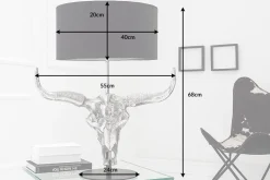 Extravagante Tischlampe EL TORO 68cm schwarz Stierkopf Tischleuchte