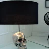 Extravagante Tischlampe SKULL 44cm schwarz Totenkopf Tischleuchte