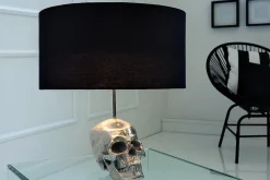 Extravagante Tischlampe SKULL 44cm schwarz Totenkopf Tischleuchte