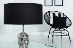 Extravagante Tischlampe SKULL 44cm schwarz Totenkopf Tischleuchte
