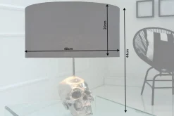Extravagante Tischlampe SKULL 44cm schwarz Totenkopf Tischleuchte