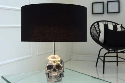 Extravagante Tischlampe SKULL 44cm schwarz Totenkopf Tischleuchte