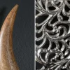 Extravagante Wanddekoration EXOTIC BULL 60cm silber Mangoholz Stierkopf