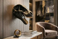 Extravagante Wanddekoration T-REX 40cm schwarz handmade Dinosaurier-Kopf