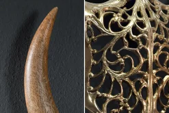 Extravagante Wanddekoration EXOTIC BULL 60cm gold Mangoholz Stierkopf
