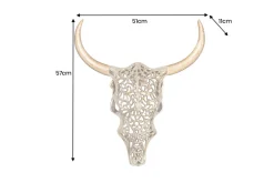 Extravagante Wanddekoration EXOTIC BULL 60cm gold Mangoholz Stierkopf