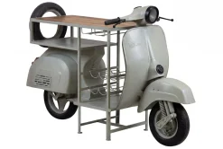Extravaganter Bartisch SCOOTER 180cm salbei Retro-Konsole Motorroller Mangoholz Upcycling