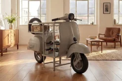 Extravaganter Bartisch SCOOTER 180cm salbei Retro-Konsole Motorroller Mangoholz Upcycling