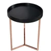Extravaganter Beistelltisch MODULAR 40cm matt schwarz kupfer rund inkl. Tablett