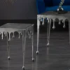 Extravaganter Beistelltisch LIQUID LINE S 34cm silber Tropfen-Design