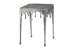 Extravaganter Beistelltisch LIQUID LINE S 34cm silber Tropfen-Design