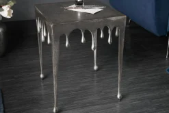 Extravaganter Beistelltisch LIQUID LINE S 34cm silber Tropfen-Design