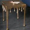 Extravaganter Beistelltisch LIQUID LINE S 34cm gold Tropfen-Design