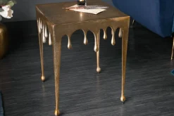 Extravaganter Beistelltisch LIQUID LINE S 34cm gold Tropfen-Design