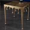 Extravaganter Couchtisch LIQUID LINE L 46cm gold Tropfen-Design