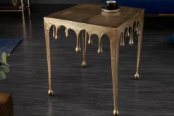 Extravaganter Couchtisch LIQUID LINE L 46cm gold Tropfen-Design