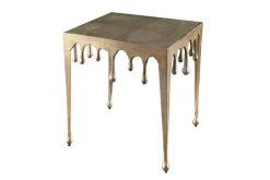 Extravaganter Couchtisch LIQUID LINE L 46cm gold Tropfen-Design