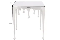 Extravaganter Couchtisch LIQUID LINE L 46cm silber Tropfen-Design