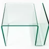 Extravaganter Glas Couchtisch FANTOME 50cm Beistelltisch mit Ablage für Magazine transparent