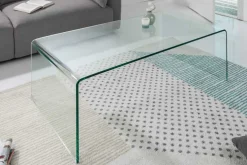 Extravaganter Glas Couchtisch FANTOME 110cm transparent