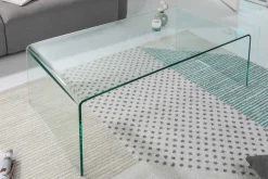 Extravaganter Glas Couchtisch FANTOME 110cm transparent
