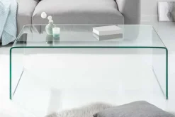 Extravaganter Glas Couchtisch FANTOME 110cm transparent