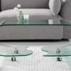 Extravaganter Glas Couchtisch FANTOME 90cm transparent