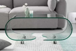 Extravaganter Glas Couchtisch FANTOME 90cm transparent
