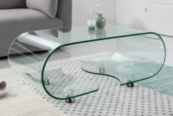 Extravaganter Glas Couchtisch FANTOME 90cm transparent