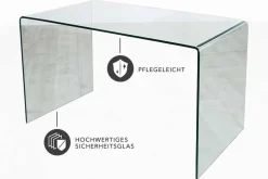 Extravaganter Glas Schreibtisch FANTOME 120cm transparent Esstisch Ganzglastisch