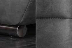 Extravaganter Hocker ELEGANCIA 110cm grau mit Ziersteppung