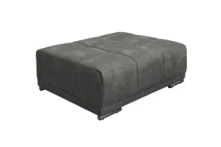 Extravaganter Hocker ELEGANCIA 110cm grau mit Ziersteppung