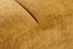 Extravaganter Hocker ELEGANCIA 110cm senfgelb Vogue Velours Samt mit Ziersteppung