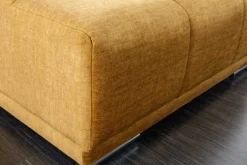 Extravaganter Hocker ELEGANCIA 110cm senfgelb Vogue Velours Samt mit Ziersteppung