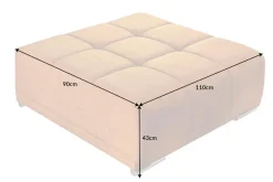 Extravaganter Hocker ELEGANCIA 110cm senfgelb Vogue Velours Samt mit Ziersteppung