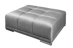 Extravaganter Hocker ELEGANCIA 110cm silbergrau Samt mit Ziersteppung