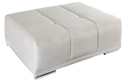 Extravaganter Hocker ELEGANCIA 110cm champagner beige Vogue Velours Samt Ziersteppung