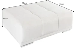 Extravaganter Hocker ELEGANCIA 110cm champagner beige Vogue Velours Samt Ziersteppung