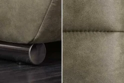 Extravaganter Hocker ELEGANCIA 110cm taupe mit Ziersteppung