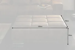 Extravaganter Hocker ELEGANCIA 110cm taupe mit Ziersteppung