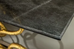 Extravaganter Konsolentisch WILDLIFE SNAKE 115cm schwarz gold Marmor Schlange Skulptur