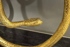 Extravaganter Konsolentisch WILDLIFE SNAKE 115cm schwarz gold Marmor Schlange Skulptur