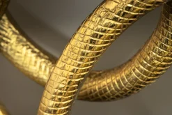 Extravaganter Konsolentisch WILDLIFE SNAKE 115cm schwarz gold Marmor Schlange Skulptur