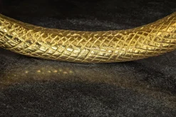 Extravaganter Konsolentisch WILDLIFE SNAKE 115cm schwarz gold Marmor Schlange Skulptur
